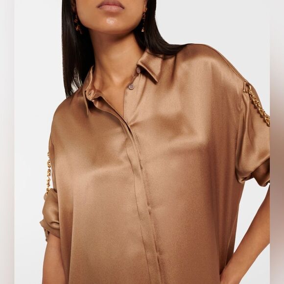 LOEWE Silk Chain Mini Shirtdress size 38/us size 6 - Picture 4 of 16